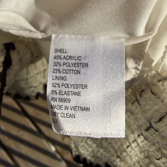 🆕Antonio Melani Aurelia Tweed Mini Dress Ivory Black Trim Ruffle 4,6,8,10,12,14 - Picture 11 of 17